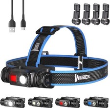 WUBEN H1 Head Torch Rechargeable 1200 Lumens Super Bright LED Headtorch Black