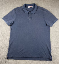 Orlebar Brown Short Sleeve Polo Shirt Washed Navy Blue XL