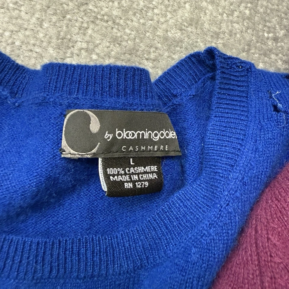 Lote de cortador de cachemira 1,5 libras púrpura gris azul hilo artesanal upcycle Foto 4 de 4