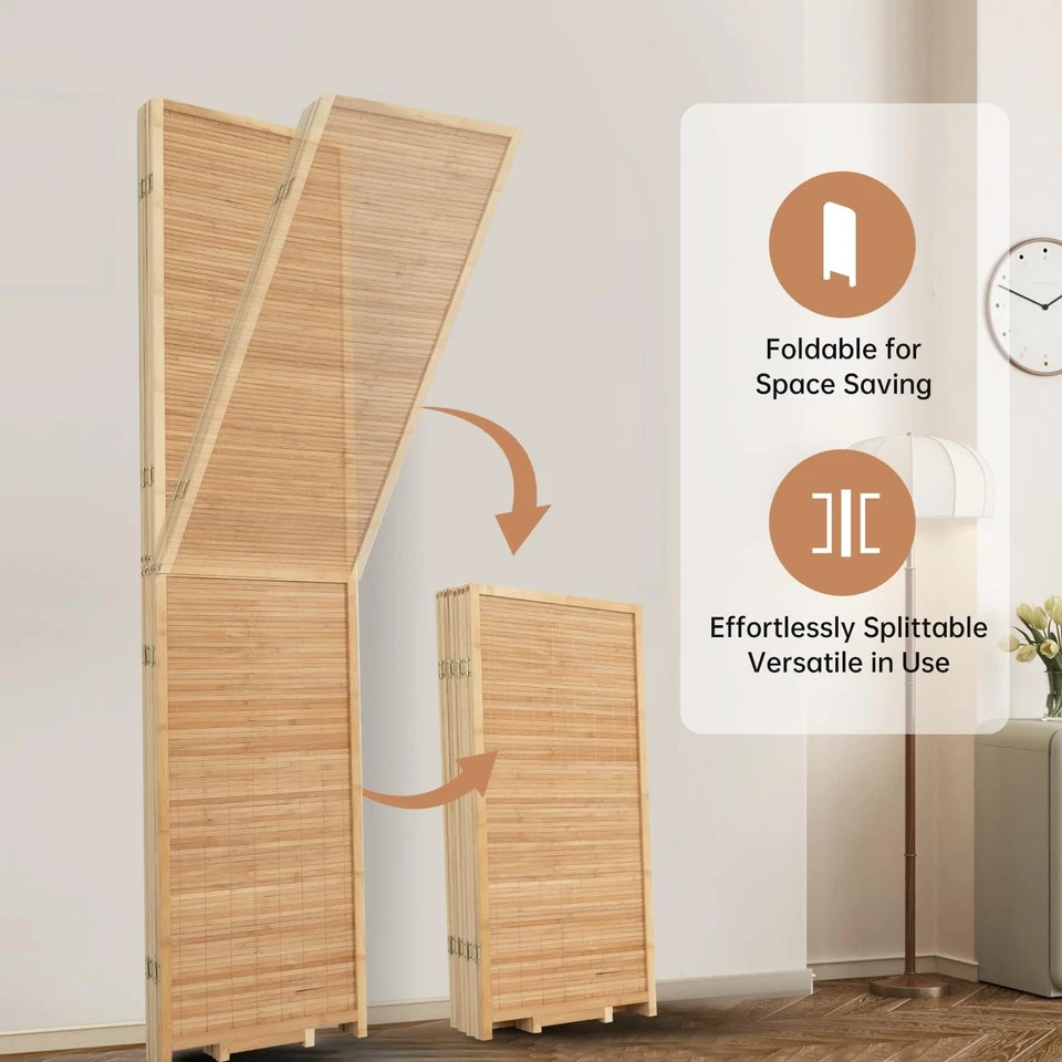 Divisor de habitaciones pantallas de privacidad plegables, divisores de habitación de 67"" de alto hechos a mano libera... Foto 4 de 4