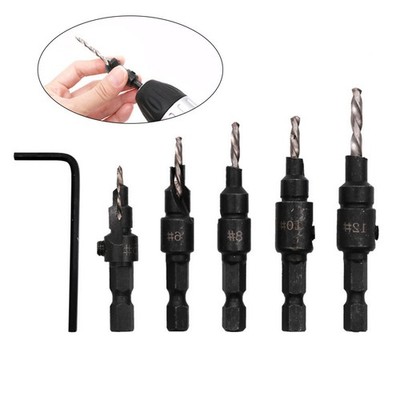 5 Pcs Bohrersatz Holzbearbeitungswerkzeuge Set Holzbearbeitungsbohrer