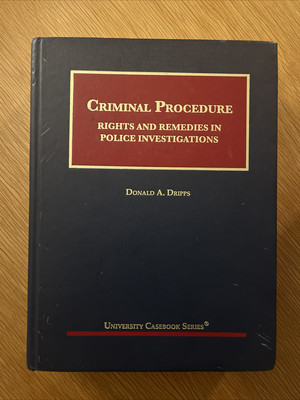 Criminal Procedure: Rights and - Hardcover, by Dripps Donald - Very Good