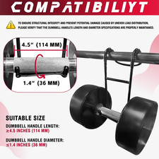 Upgraded 2-Pack Mad Spotter Pro 2.0 Dumbbell Hooks with 250 Lbs Load for Bench