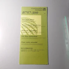 Continental Airlines Boeing 757-300 5/09 Safety Card 