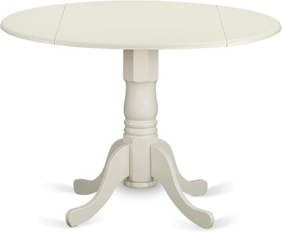Dublin Modern 42'' Round Dropleaf Kitchen Table in Linen White