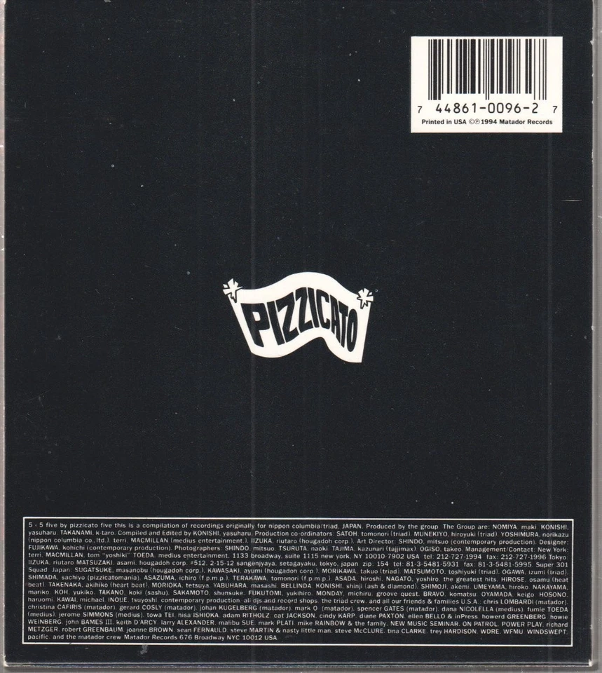 Pizzicato Five Five By Five CD USA Matador 1994 in foldout digipak OLE0962 - Изображение 2 из 2