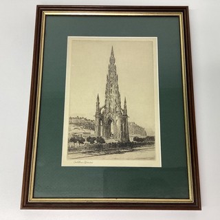 c.1930s J Mathieson & Co Framed Etching by Arthur Spencer 26x33cm (A1) W#669