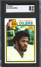 1979 Topps #390 Earl Campbell  Houston Oilers HOF RB RC SGC 8 Dead Centered