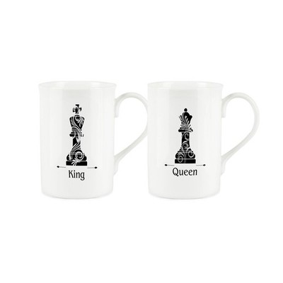 Black King & Queen Tassen Set - Schach Brettspiel Tassen Geschenkset für Paare