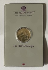 Royal Mint 2027 UK Half Sovereign Bullion Gold Coin. Gold Purity of 0.9167.