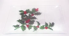Georges Briard Christmas Holly Berry Tray MCM 7" x 12" Signed EUC