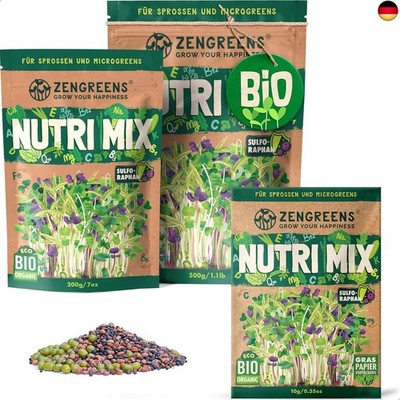 ZenGreens  - Bio Nutri Sprossensamen Mischung - Wähle zwischen 10, 200g und 5