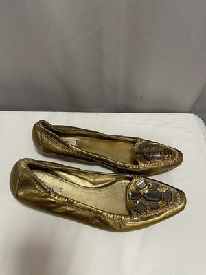 Prada Ballerinas Gold Strass Größe 40