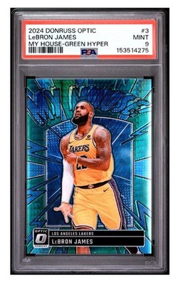 2024-25 Donruss Optic - My House LeBron James #3 Green Hyper Prizm /249 PSA 9