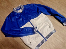 Vintage TOMSTER USA Bomberjacke / College Jacke – Blau/Weiß – Gr. S – Top...