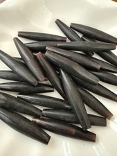 20 Beads Black Buffalo Bone Hair Pipe Tube Beads 1 1/2"