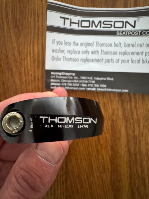 NEW Thomson 31.8mm Seatpost Collar SC-E103 Black CNC Alloy Clamp BNIB
