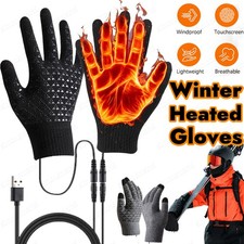 USB Heated Gloves For Women Men Winter Touchscreen Gloves Hand Warmer Windproof