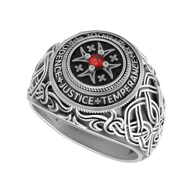 Catholic Ring Four Cardinal Virtues   Christian Mens Signet Ring   Memento