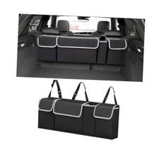 Car Trunk Organizer, Auto Waterproof Sturdy Backseat Hanging Large Black