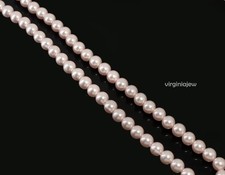 Natural South Sea Rose Pink "Ulleungdo" 8.00 MM Round Loose Pearl Strand 15"