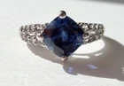 Vtg Women’s Size 6 Sterling Silver 925 Blue Topaz CZ Ring 3.25g Artist Signed