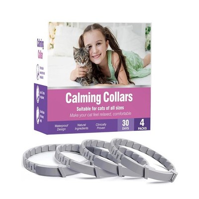 4Packs Cat Pheromones Calming Collar Relife Anxiety&Stress Adjustable Size