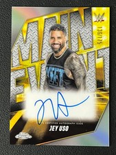 2025 Topps WWE Chrome Jey Uso #MEA-JEY Main Event Silver Refractor Auto /175 -NH