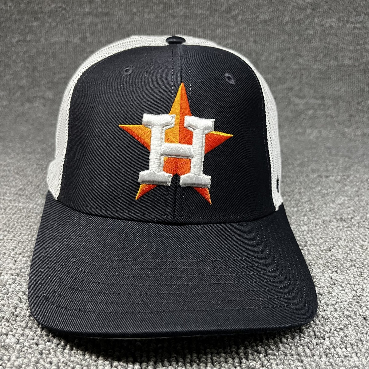 Houston Astros '47 Brand Trucker Hat Black White Mesh Snapback MLB Cap