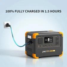 Pecron Portable Power Station E500LFP 576Wh 600W LiFePO4 Battery Solar Generator