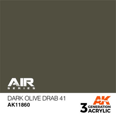 AK Interactive AK11860 Acrylic 3G Air Dark Olive Drab 41 17ml
