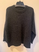 Jenni Kayne Alpaca Wool Knit Crewneck Sweater Oversize Gray Size XS