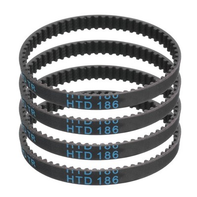 4pcs HTD-3M Rubber Timing Belt 62 Teeth 186mm Pitch Length x 6mm Width