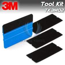 3M Blue Squeegee Rubber Applicator Tools with 3pcs Felt Edge Vinyl Wrap Kit