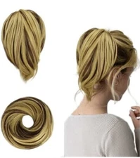 BARSDAR Hair Bun Ponytail Extension Golden Blonde Mixed 12/24#