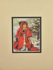 'Winter Baby' by Carol Theroux Print Reproduction 12x9 Mat Ready for Frame