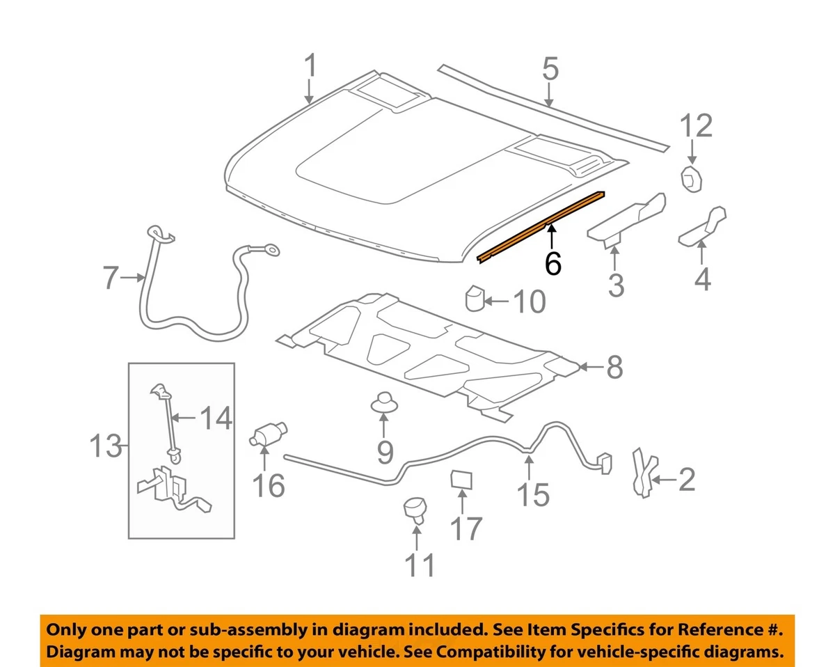 GM OEM Hood-Side Weatherstrip Weather Strip Left 15911808 | eBay 