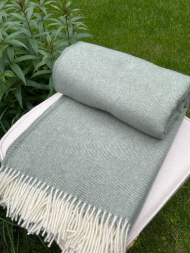 Plaid Wool Blanket 140x200cm Agave Green Blanket Eco-Wool 100%