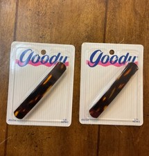 Goody Vintage 1993 Goody NOS Clasp back Barrette Mock Tortoise Metal Back Lot 2
