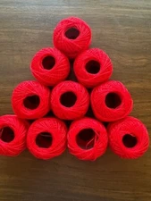 Crochet/Embroidery Thread Cotton Yarn Persian Red DMC #666 - 10 rolls