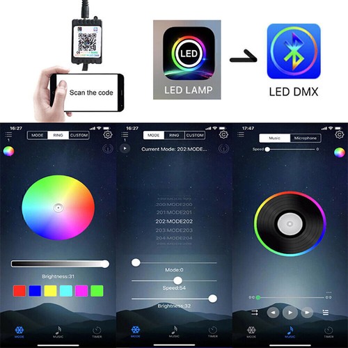 LED RGBW Auto Unterbodenbeleuchtung Underglow Körper Atmosphäre Lichtleiste APP - Afbeelding 12 van 13