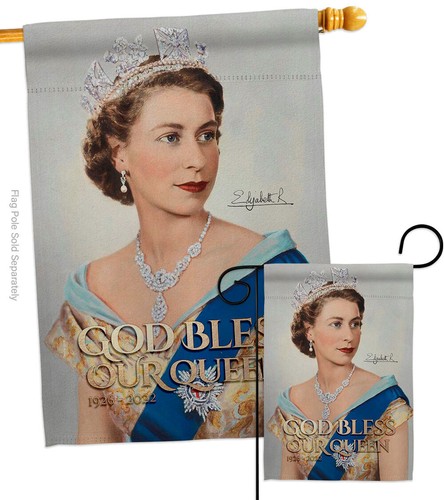 Our Queen Elizabeth II Garden Flag Sympathy Decorative Yard House Banner - Picture 4 of 19