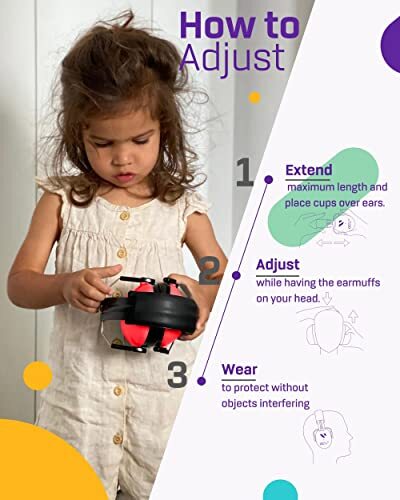 Kids Ear Defenders Children | Noise Cancelling Headphones | Red - Picture 4 of 5