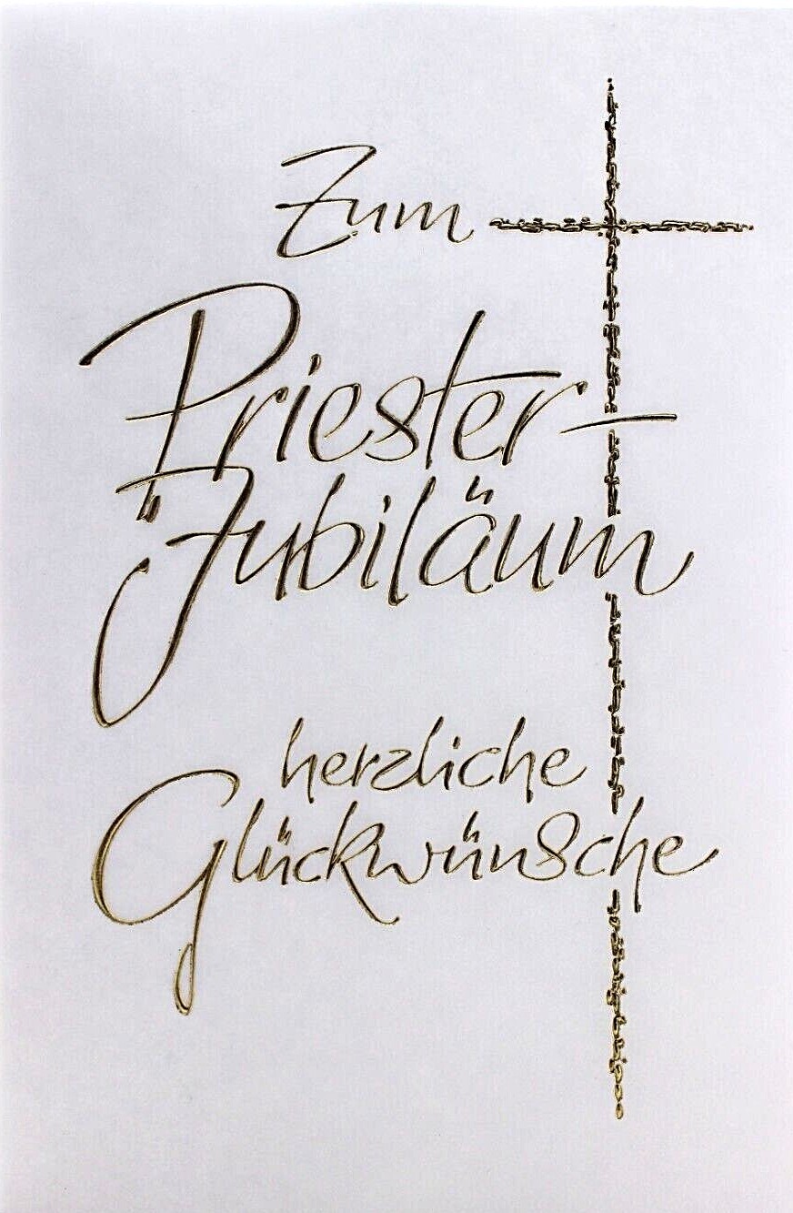 Priesterjubiläum Karte Glückwunschkarte Grußkarte Kreuz Kelch #Priester Jubiläum