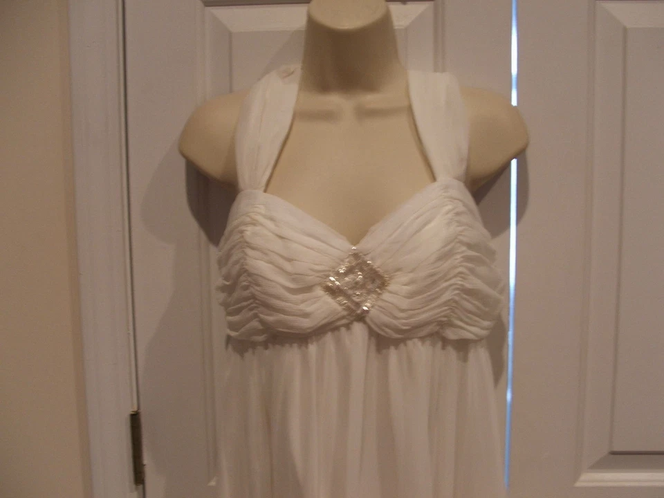 Nuevo con etiquetas Vestido de Boda Estilo Londres Noches Playa Verano Jardín Cintura Imperio talla 10 Foto 4 de 4