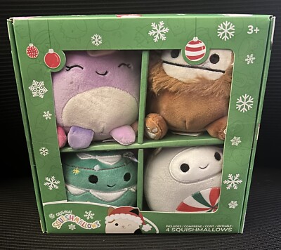 Squishmallow Christmas Holiday 4 Pack 2023 Benny Nissa Beula Johann 5'' New