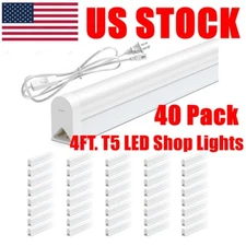 40 Pack T5 LED Shop Light 4FT T5 18W Ceiling Fixture 6500K Super Bright White US
