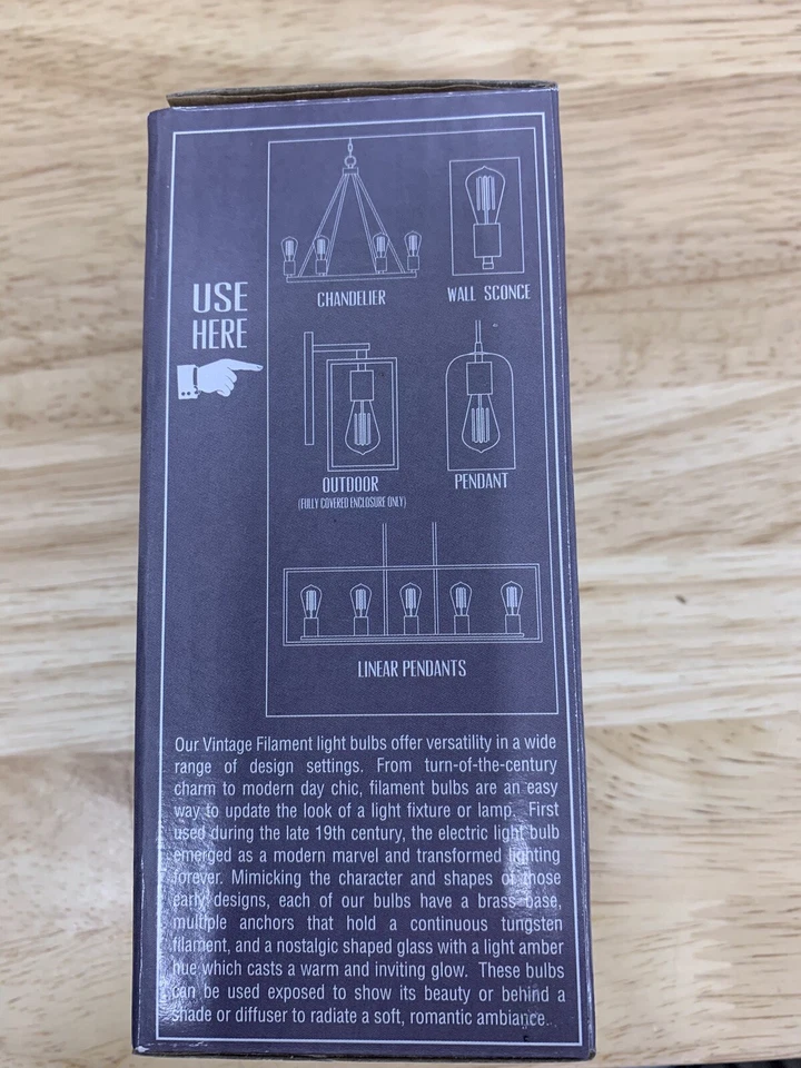 Bombillas LED Alce Vintage Filamento Bombilla - 60 vatios Base Media 1092 Foto 4 de 4