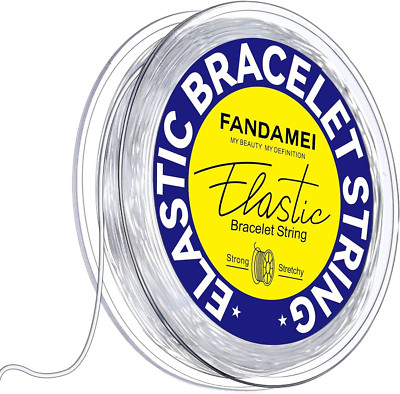 FANDAMEI 1mm Elastic Bracelet String Cord, Crystal Stretch Bead Cord for Jewelry
