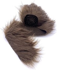 Dark Brown Faux Fur Fabric Sold By Ribbon Strips 60 " Wide Pre Cut Fabric